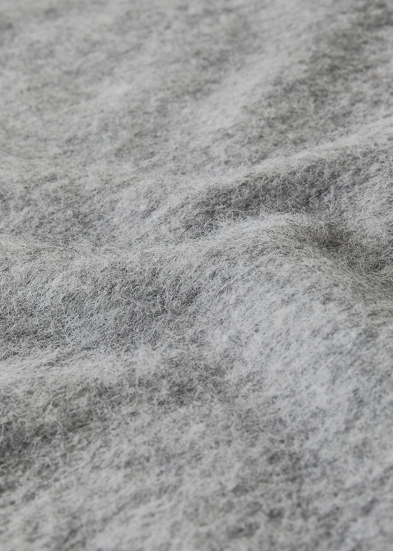 Carded wool blend melange throw