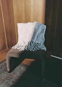 Carded wool blend melange throw