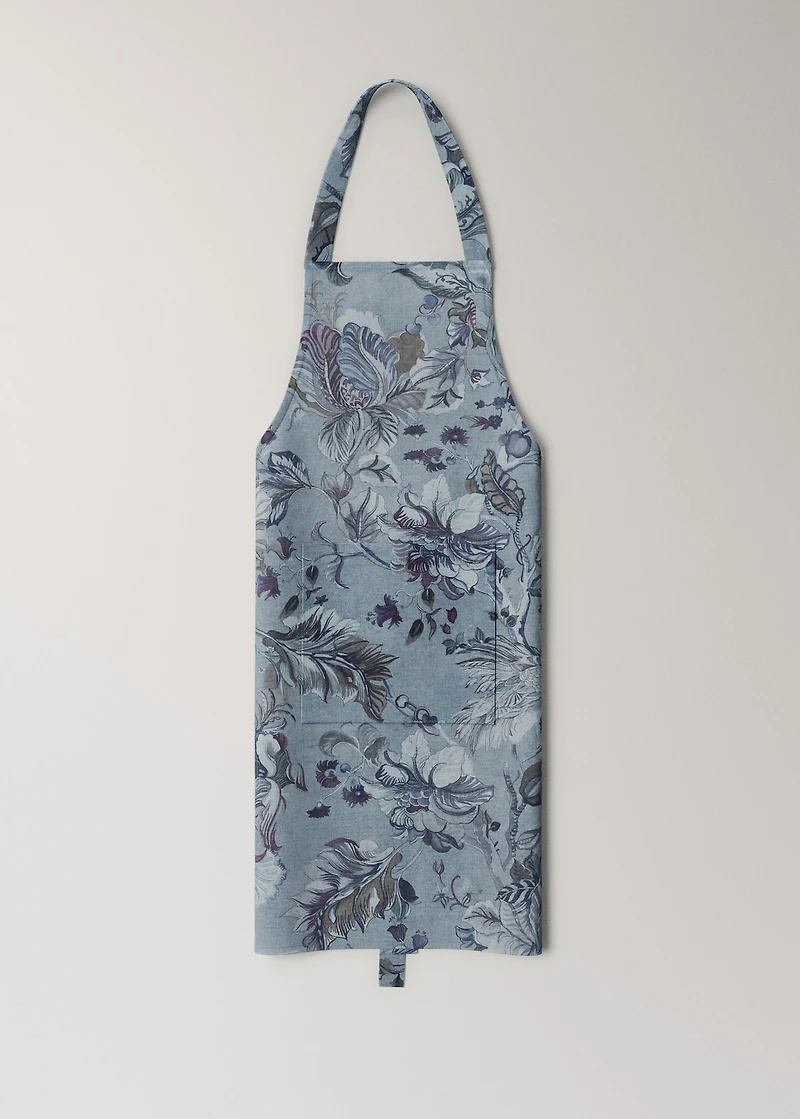 Printed cotton and linen apron