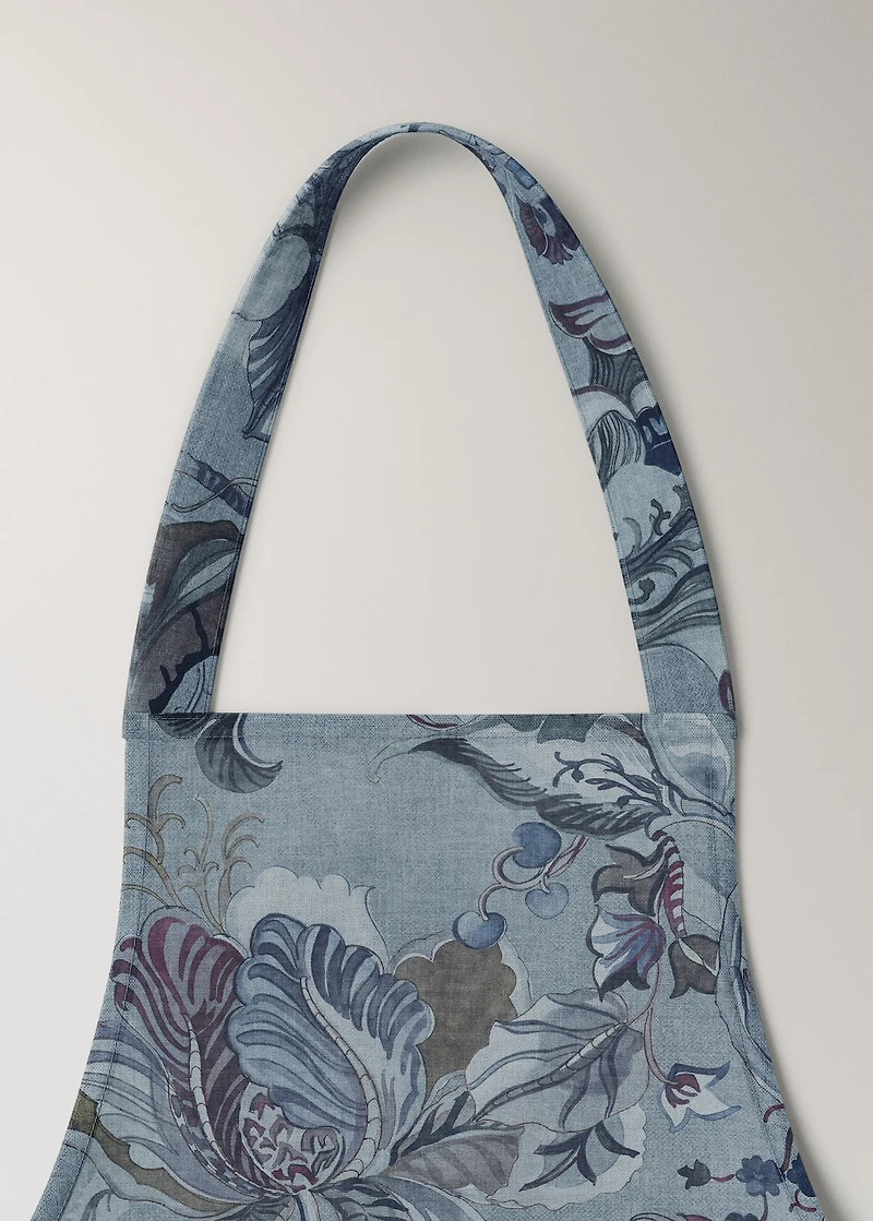 Printed cotton and linen apron