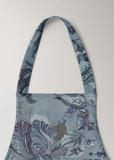 Printed cotton and linen apron