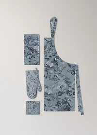 Printed cotton and linen apron