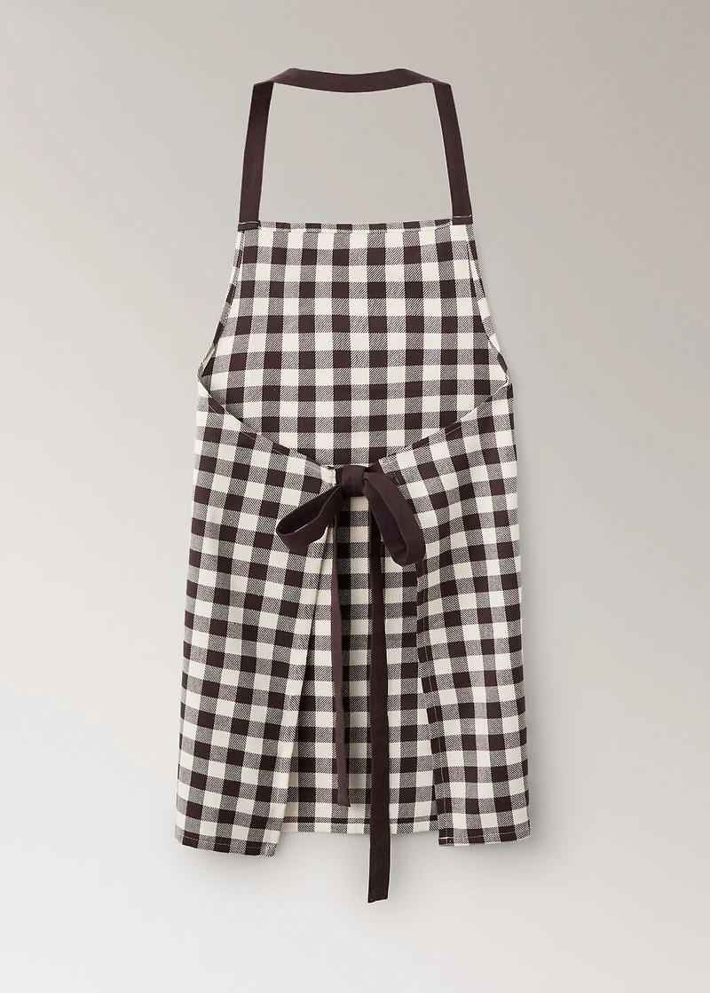 Gingham check cotton apron