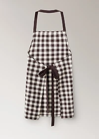 Gingham check cotton apron