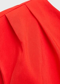 Ruched dress with asymmetrical neckline