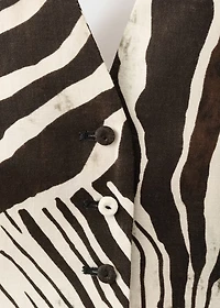 Zebra-print linen vest