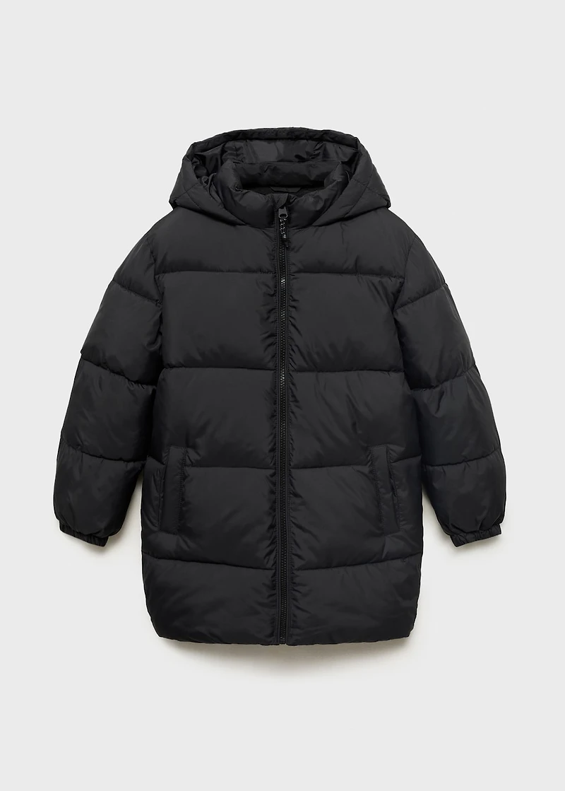 Long coat with padded lining