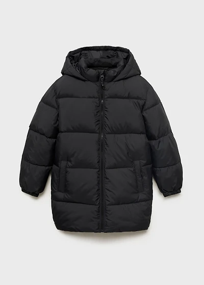 Long coat with padded lining