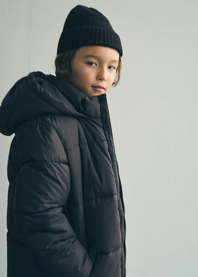 Long coat with padded lining