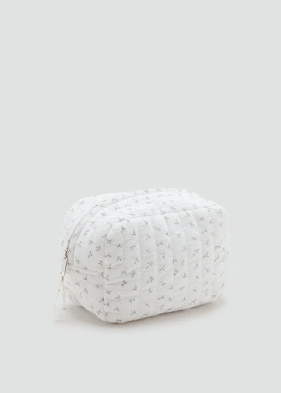 Floral-print cosmetic bag