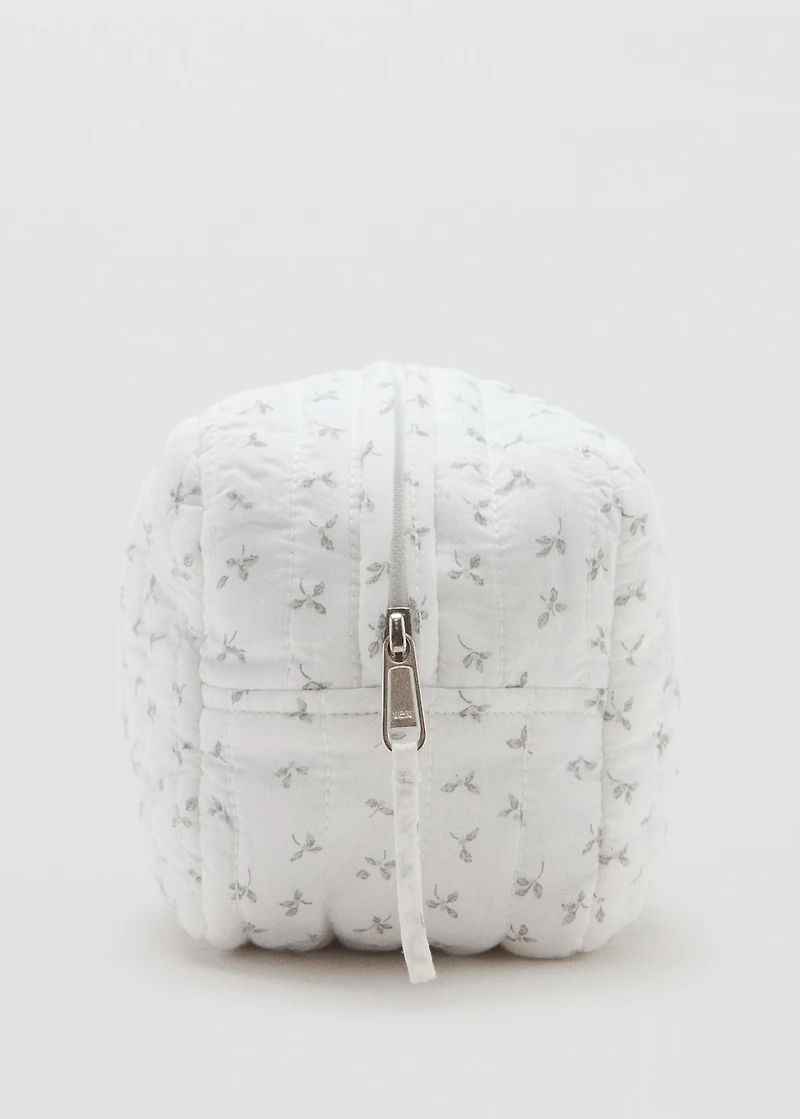 Floral-print cosmetic bag