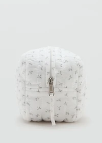 Floral-print cosmetic bag