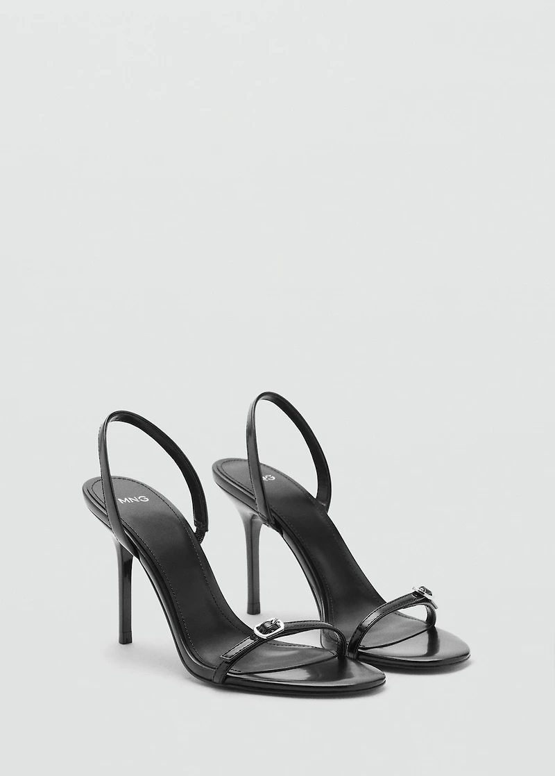 Stiletto heel sandal with buckle