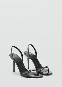 Stiletto heel sandal with buckle