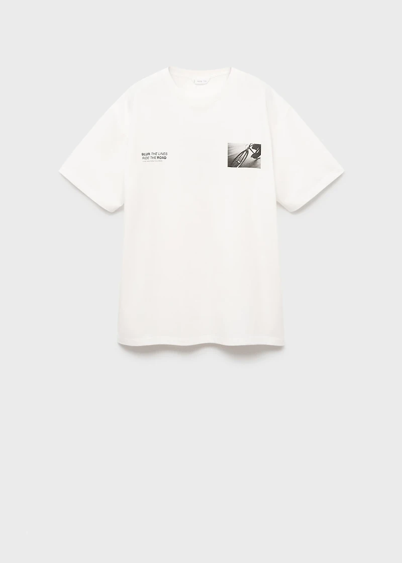 Printed cotton-blend t-shirt