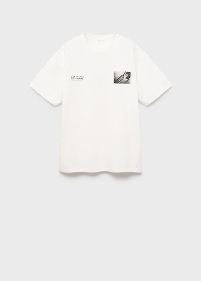 Printed cotton-blend t-shirt