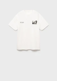 Printed cotton-blend t-shirt