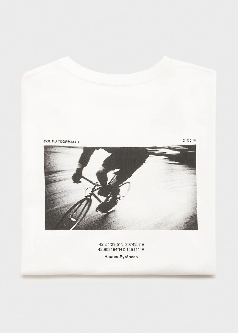 Printed cotton-blend t-shirt