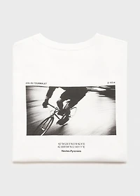 Printed cotton-blend t-shirt