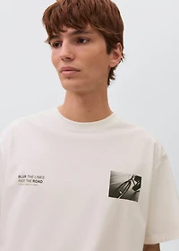 Printed cotton-blend t-shirt