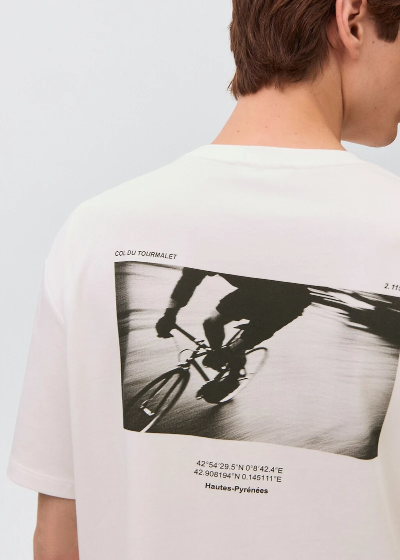 Printed cotton-blend t-shirt