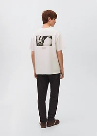 Printed cotton-blend t-shirt