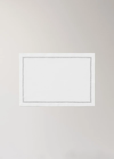 100% linen placemat with embroidered detail