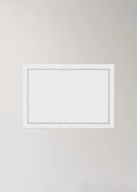 100% linen placemat with embroidered detail