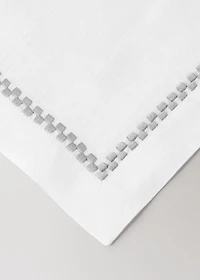 100% linen placemat with embroidered detail