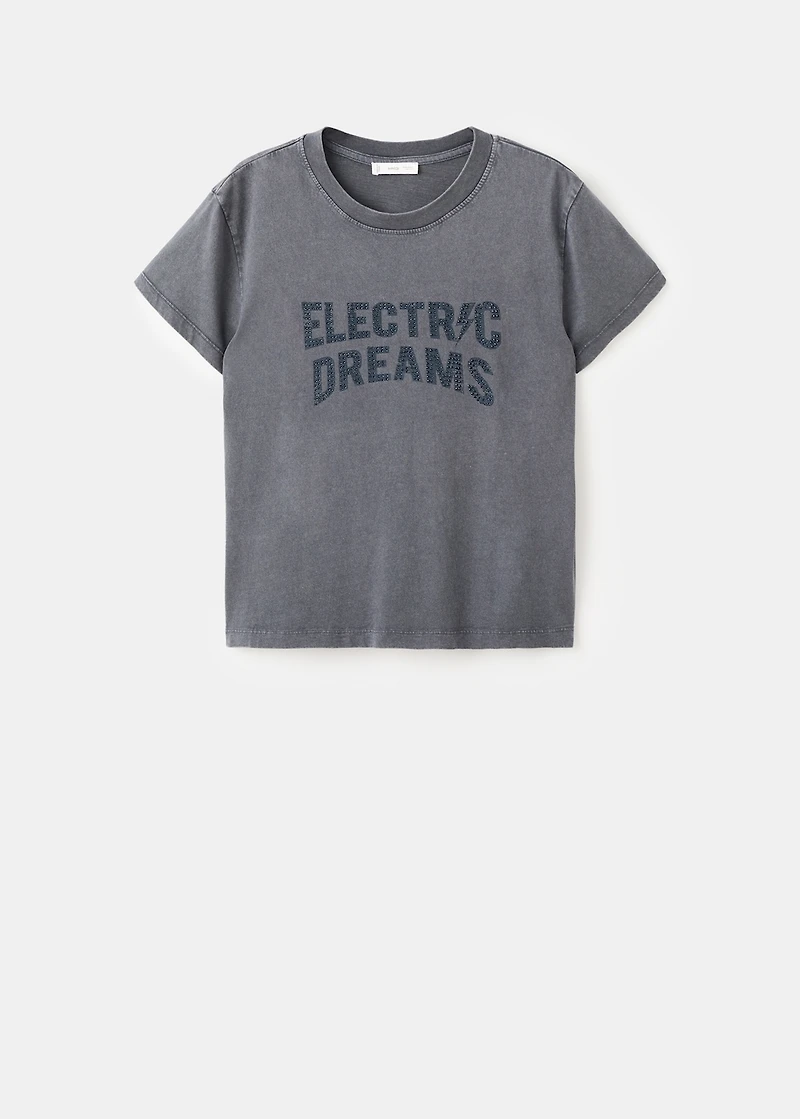 Rhinestone message t-shirt