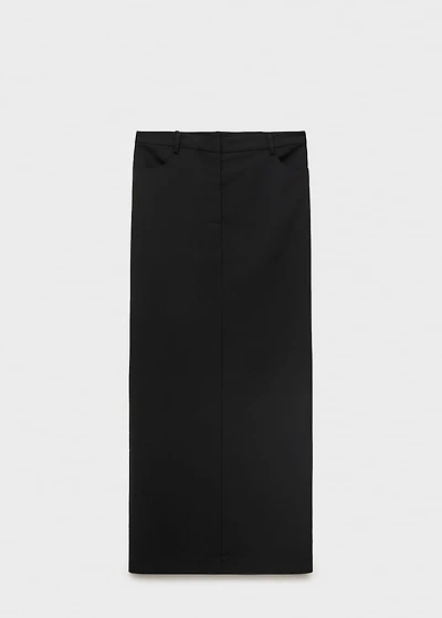 Long pencil skirt with opening