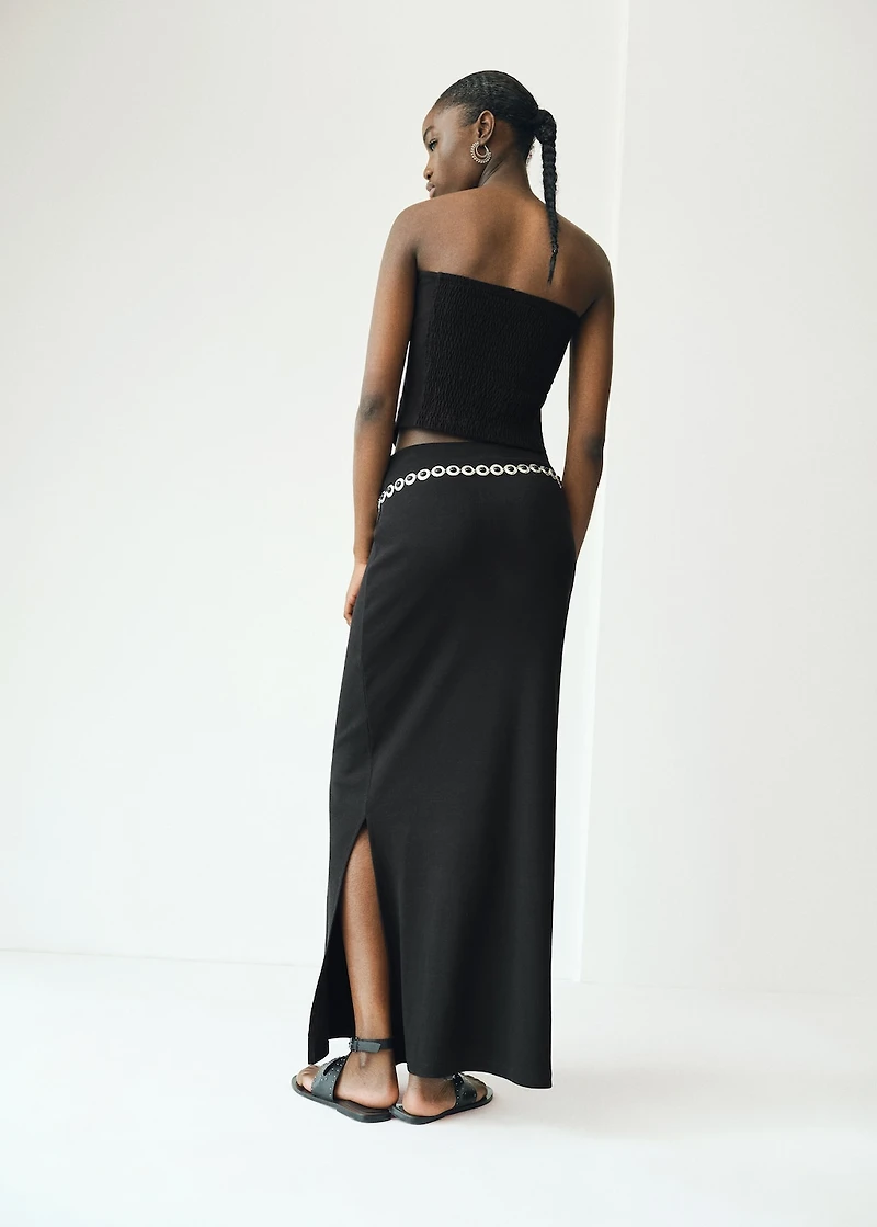 Slit long skirt