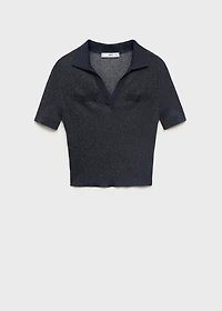 Lurex knitted V-neck sweater