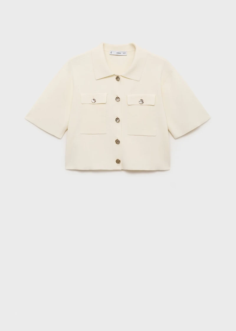 Short-sleeved knitted jacket