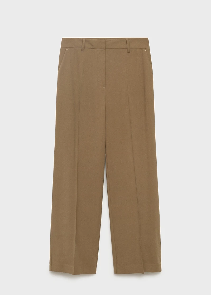 Straight mid-rise pants