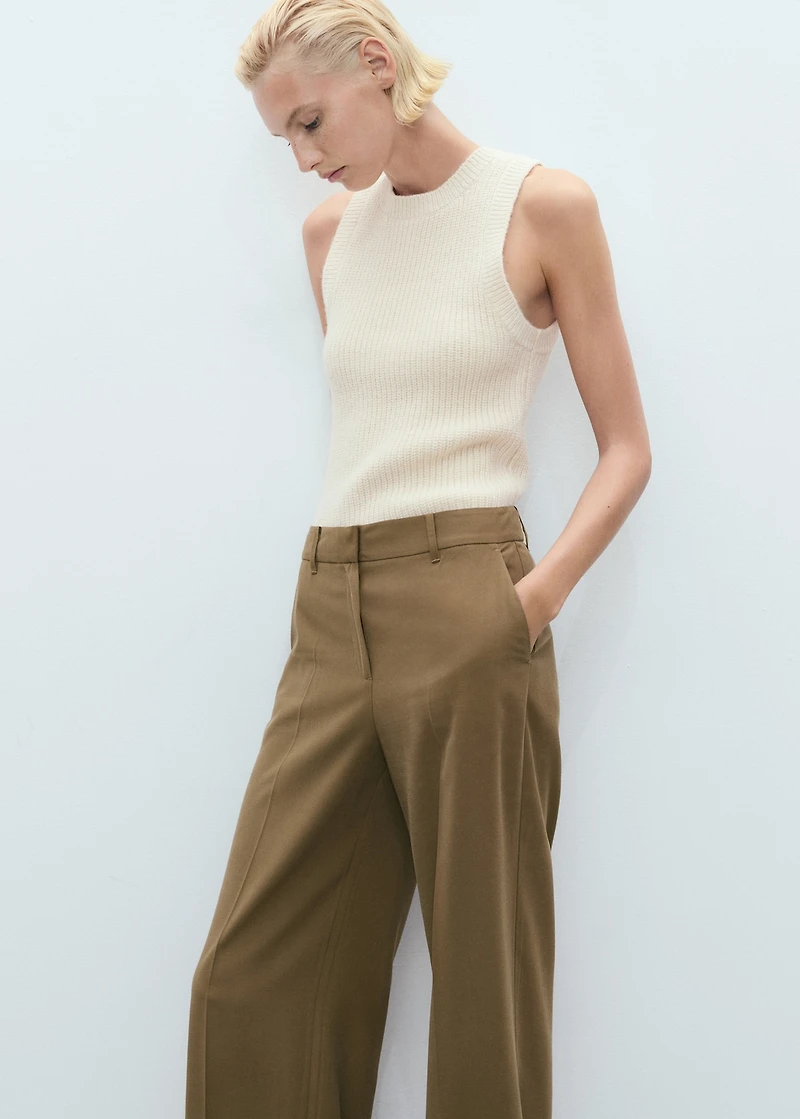 Straight mid-rise pants