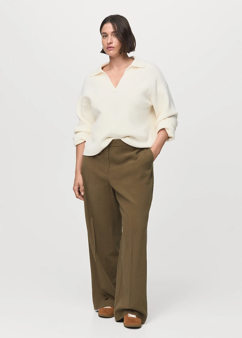 Straight mid-rise pants