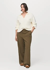 Straight mid-rise pants