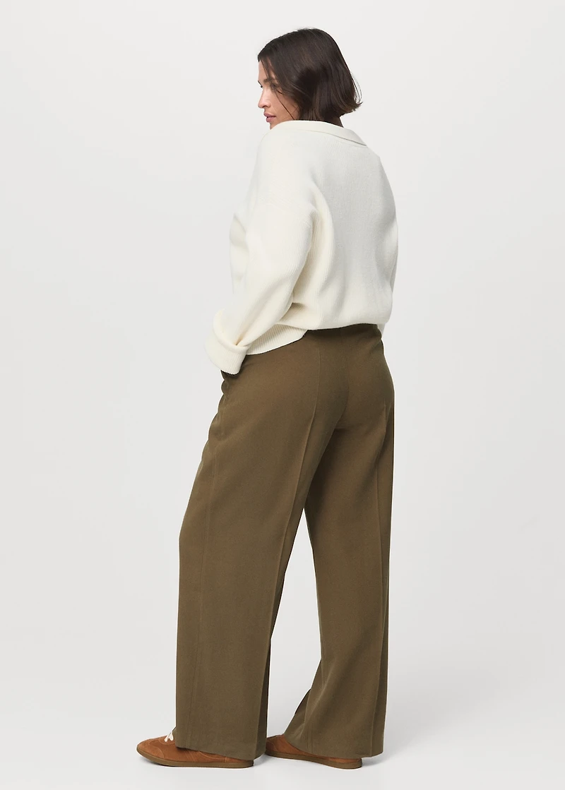 Straight mid-rise pants