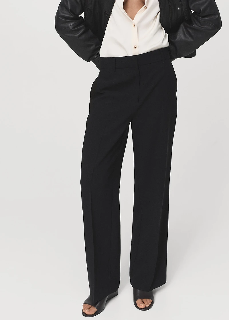 Straight mid-rise pants