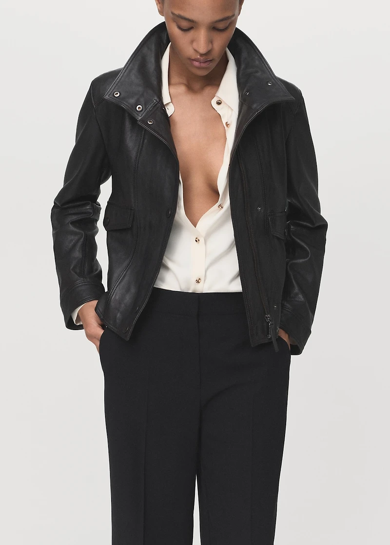 Straight mid-rise pants