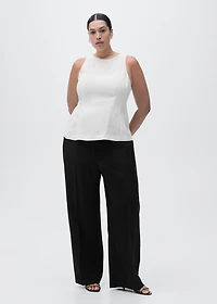 Straight mid-rise pants