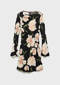 Floral-print dress with bell sleeves