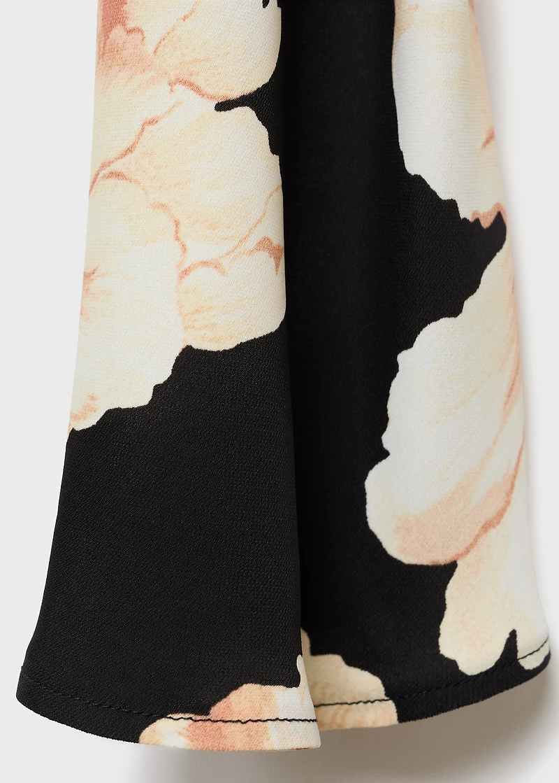 Floral-print dress with bell sleeves