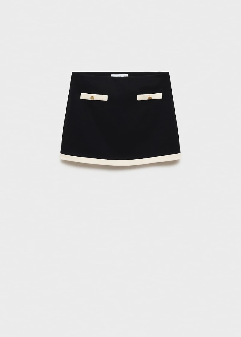 Contrasting cotton skirt