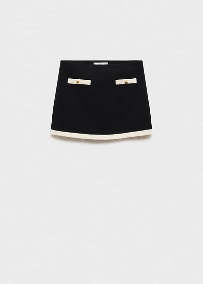 Contrasting cotton skirt