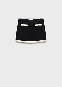 Contrasting cotton skirt