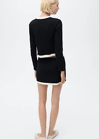 Contrasting cotton skirt