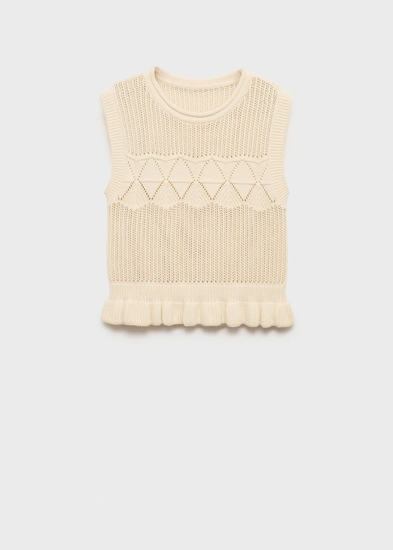 Knit vest with ruffle details
