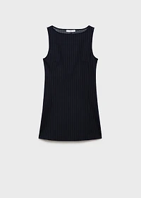 Boat-neck pinstripe dress